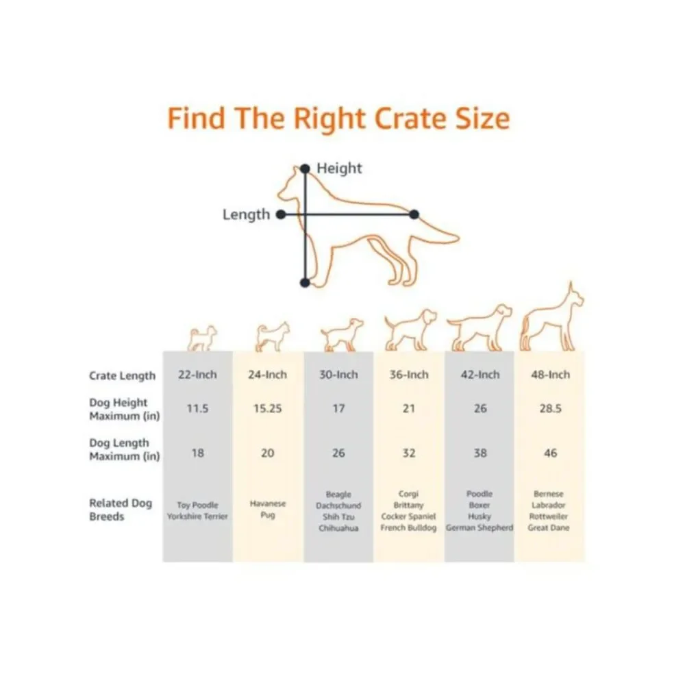 Wire Double Door Dog Crate 48x30x32.5in